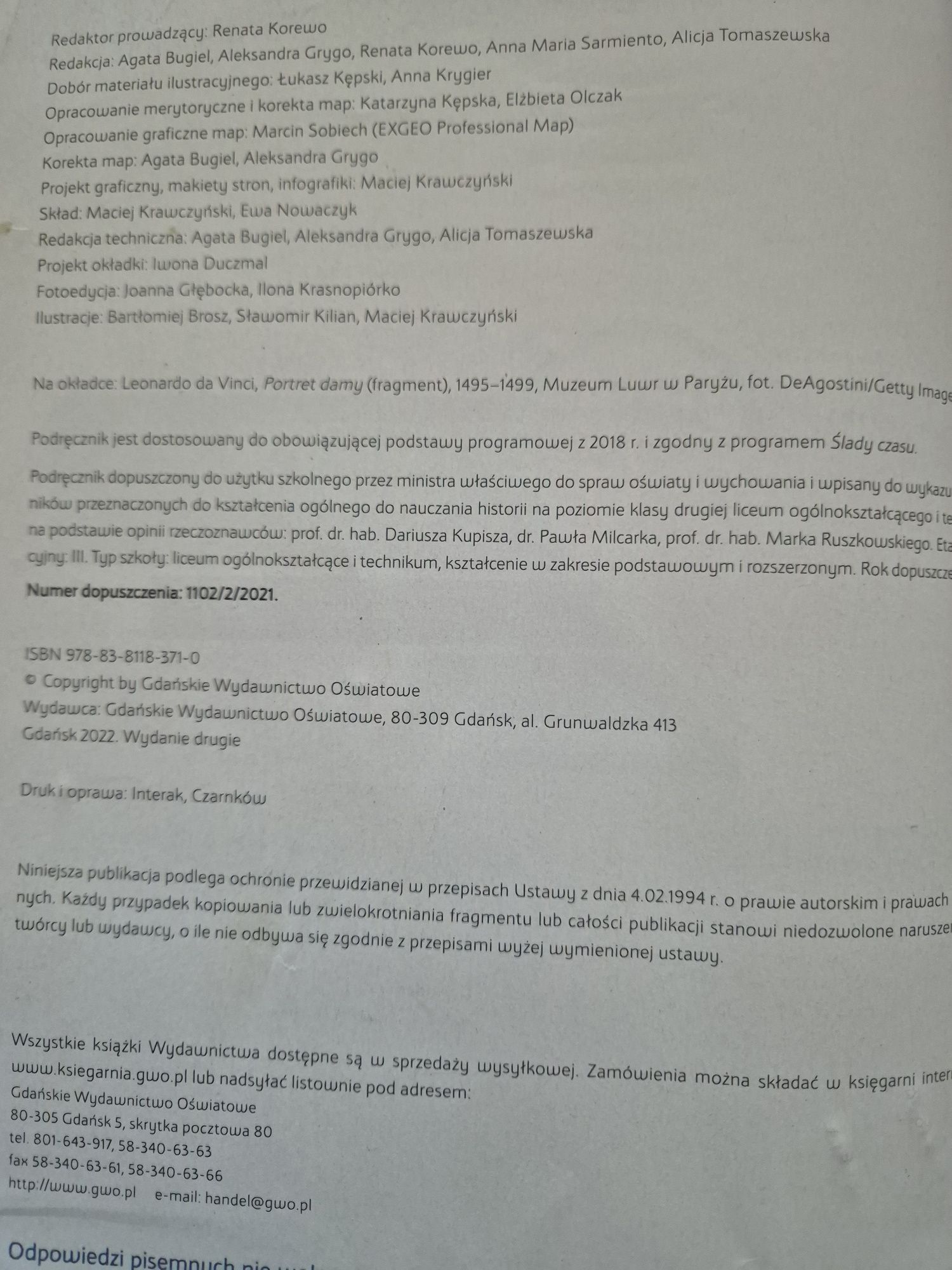 Historia kl. II "Ślady czasu" Podręcznik  dla liceum i technikum