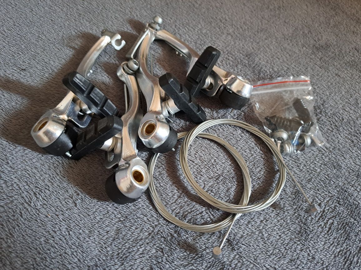 NOWE Hamulce aluminiowe V-Brake srebrne + linki hamulca 2030mm komplet