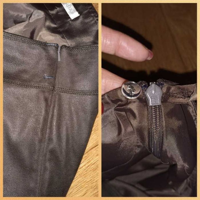 Bonita Красивая женская юбка под кожу/замш шоколадного цвета 42