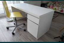 biurko białe Ikea Malm