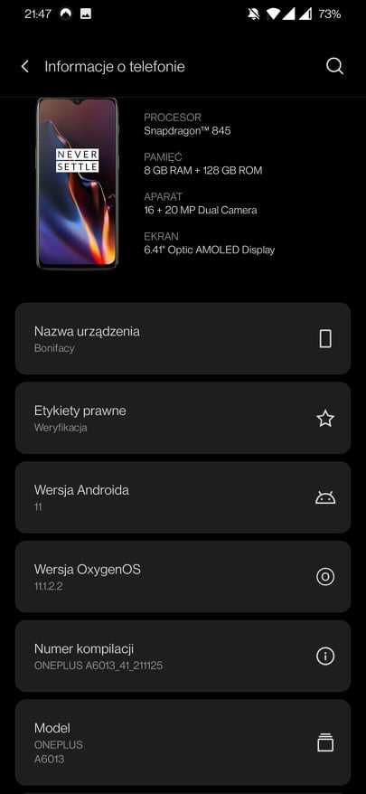 OnePlus 6T 8GB RAM + 128 GB pamięci wewnętrznej GRATISY 6,41" AMOLED