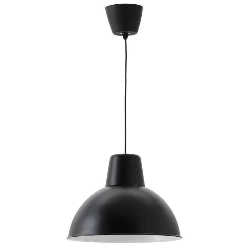 Lampa wisząca Ikea Skurup czarna z żarówką | Ø 38cm