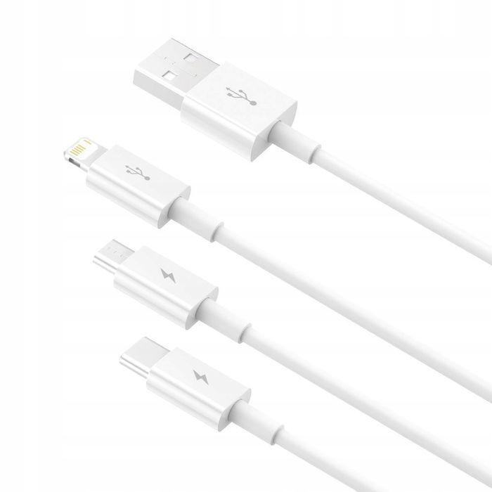 Szybki Kabel 3W1 Baseus Lightning Micro Usb C 1,5M