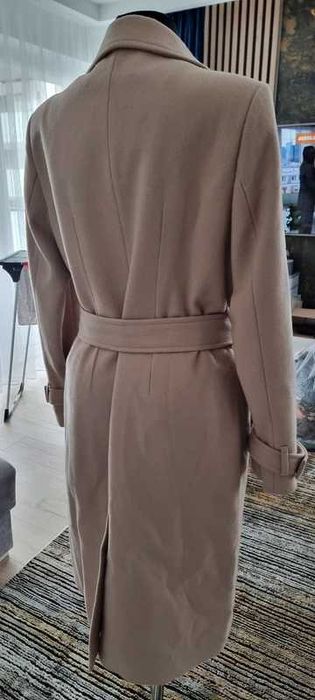 Płaszcz szlafrokowy z wełną pasek Zartex ochnik r.42/44