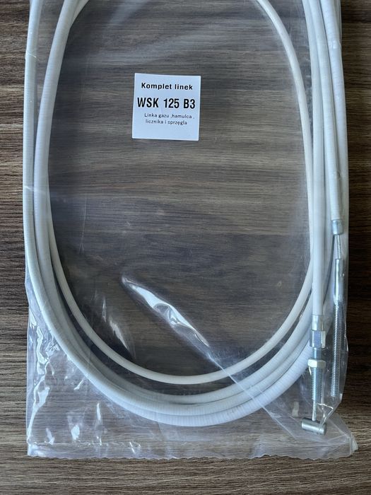 NOWY POLSKI komplet linek linki WSK 125 B3 BIAŁE jednoramówka