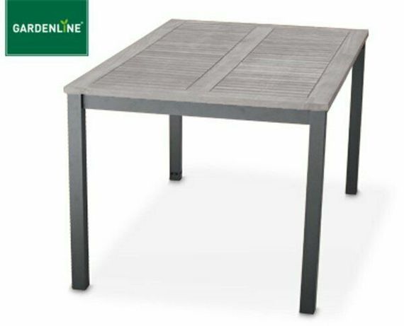 Садовый стол GARDENLINE 150×90 см. алюминий эвкалипт(серый)