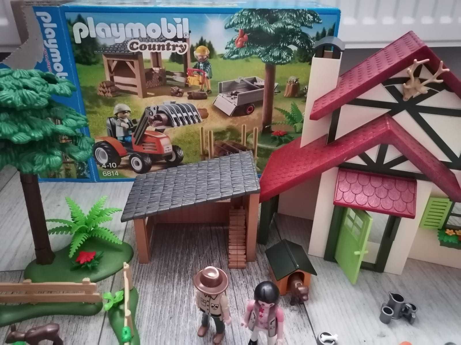 Zestaw Playmobil Domek leśniczego 6811 + Drwal z traktorem 6814