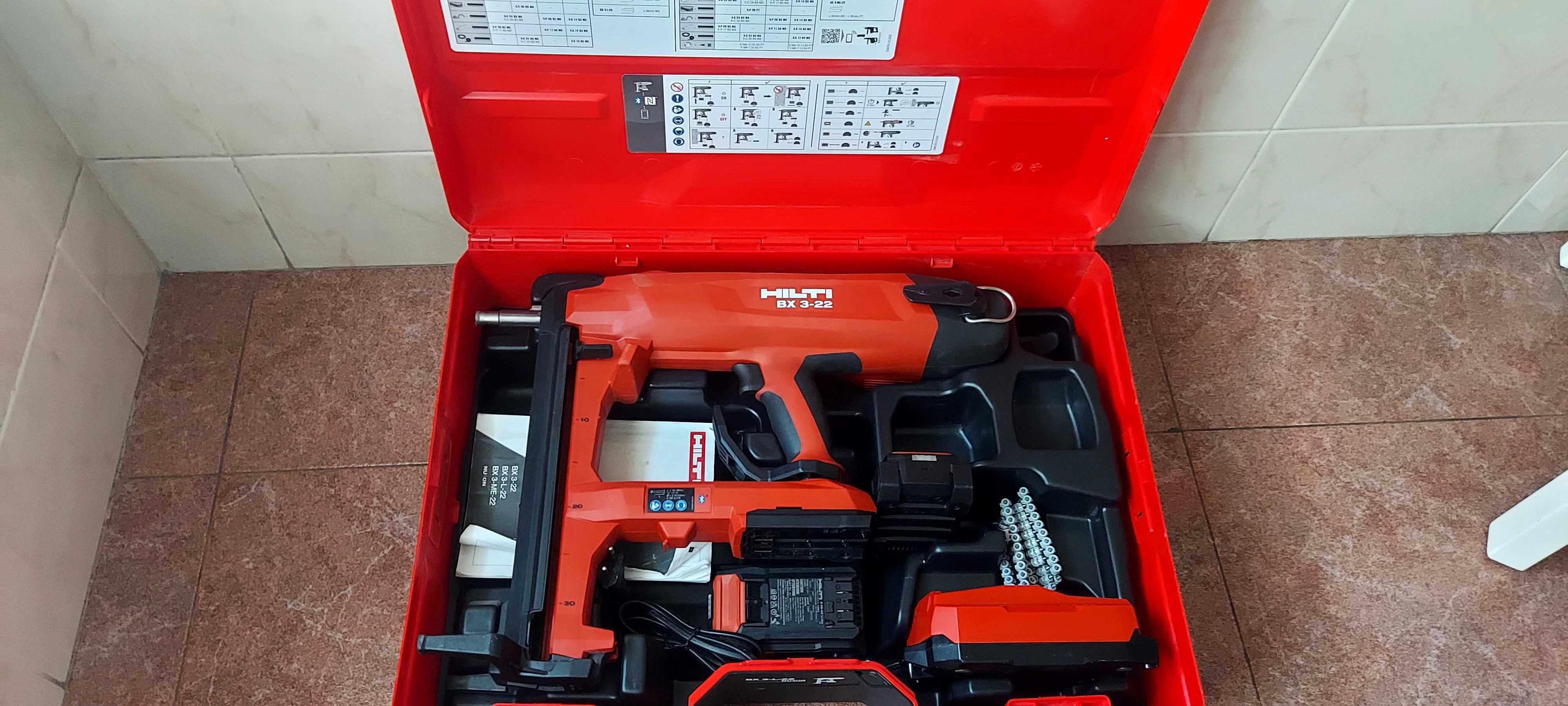 HILTI BX 3-22 Pistola de fixação com 2 baterias e pregos de 2024