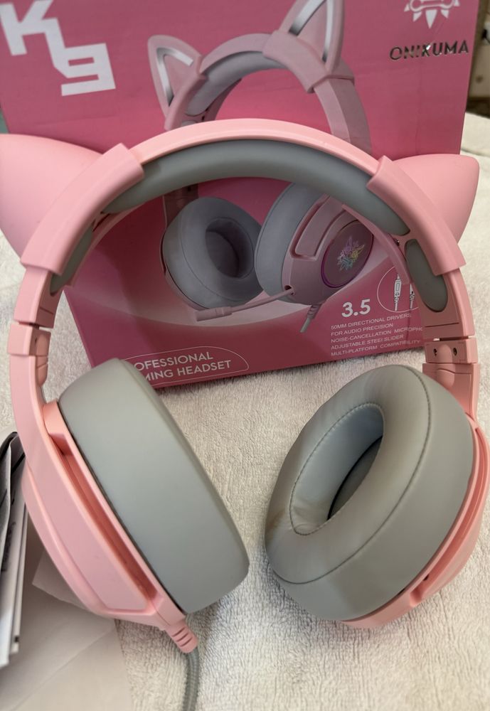 Навушники Onikuma K9 Cat Ear 3.5mm Pink.