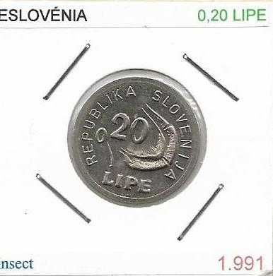 Eslovénia - - - 0,20 Lipe - 1991 - - - Lipa Holding - - - Moeda