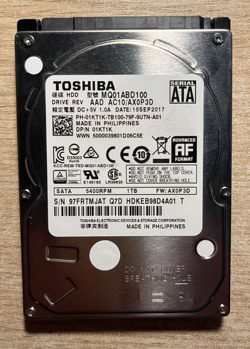 Dysk twardy HDD Toshiba 1 TB 2,5"