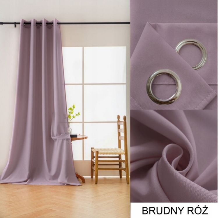 Zasłony 140x250 na przelotkach zasłona matowa kółka kolory 2 sztuki