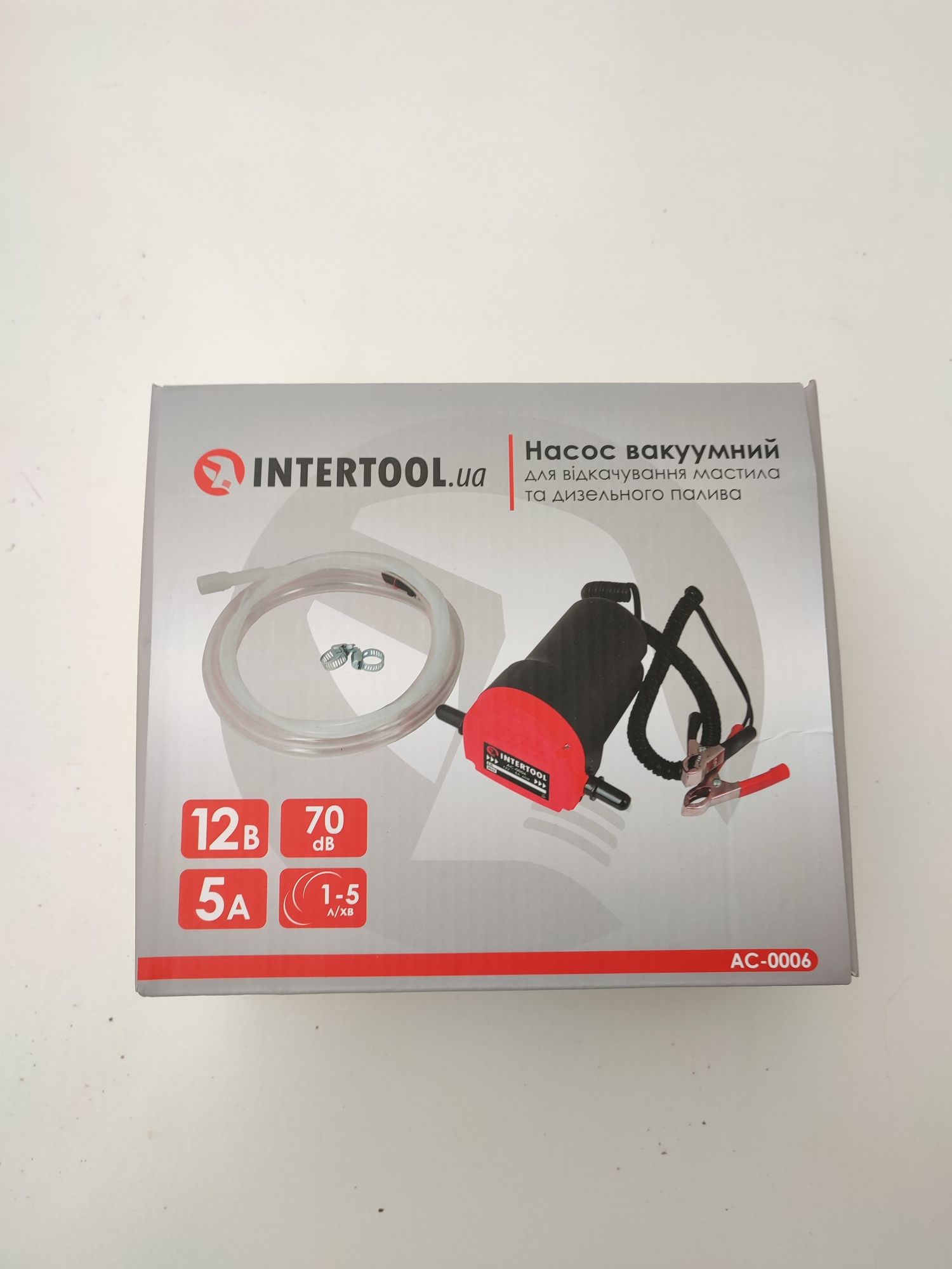 Насос вакуумный 12В для откачки масла и диз.топлива INTERTOOL AC- 0006
