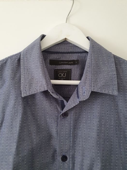 Niebieska koszula męska Calvin Klein 100% bawełna jeans