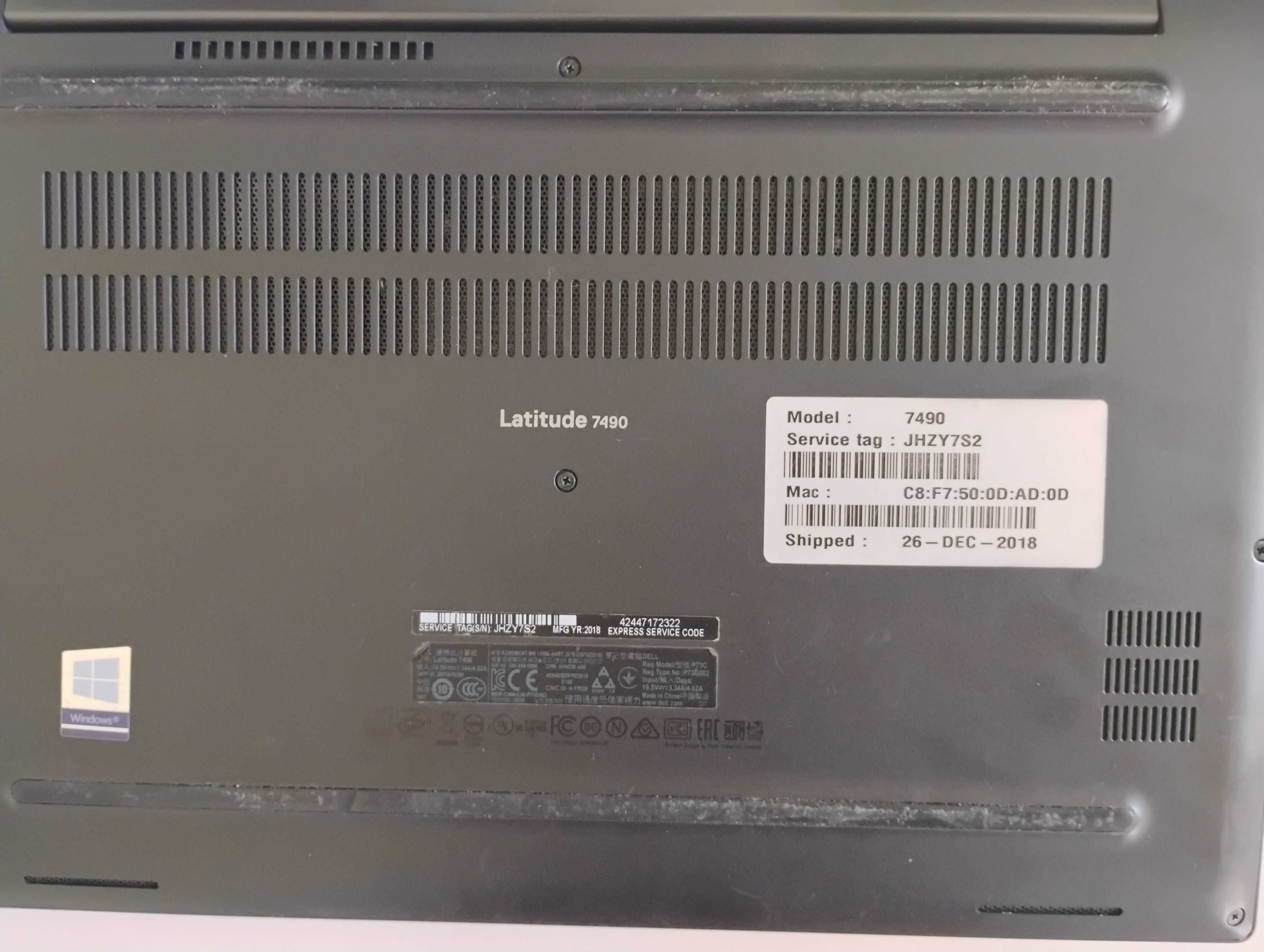 Laptop Dell Latitude 7490 14" x64 Intel Core i5 16 GB /256 GB