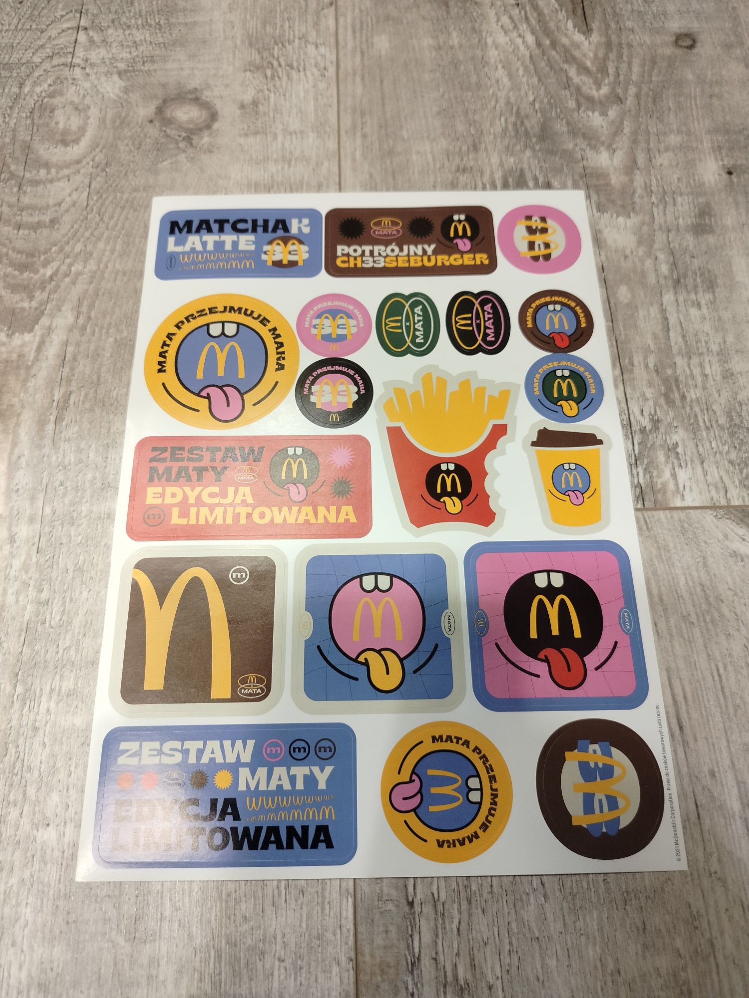 Naklejki zestaw maty McDonald's 2021