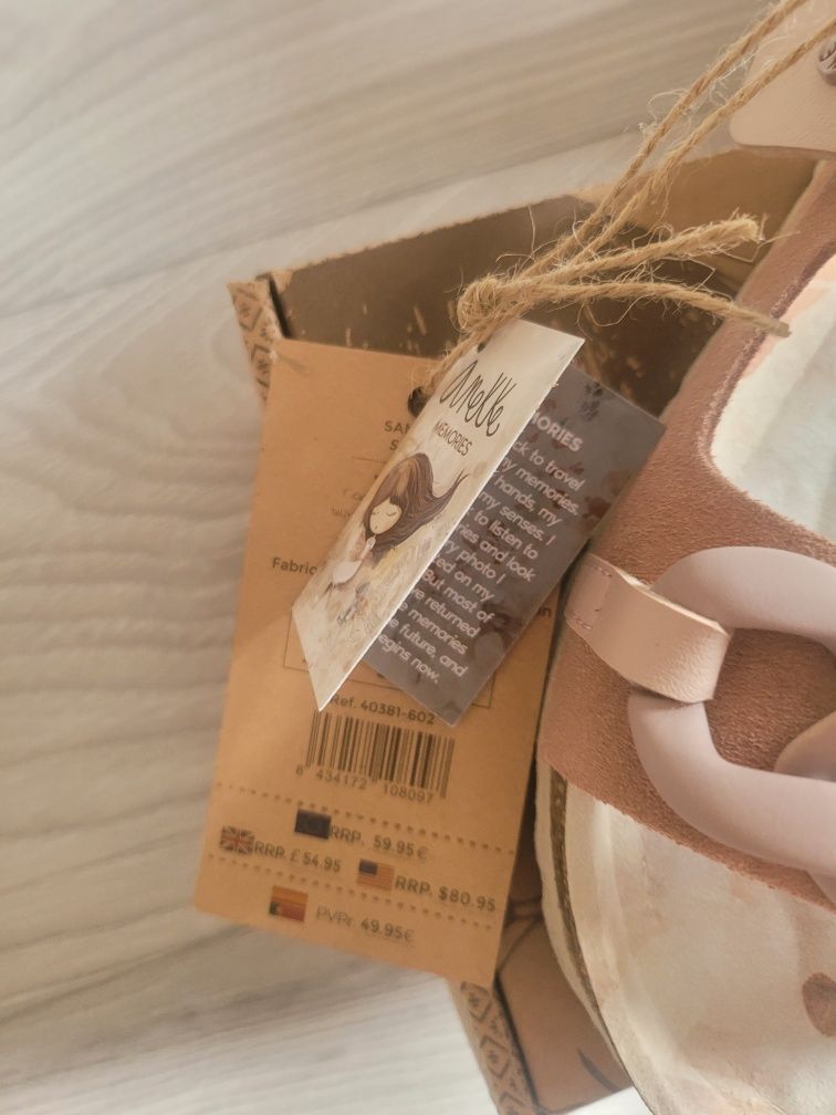 Klapki Anekke roz 36 beżowo różowe