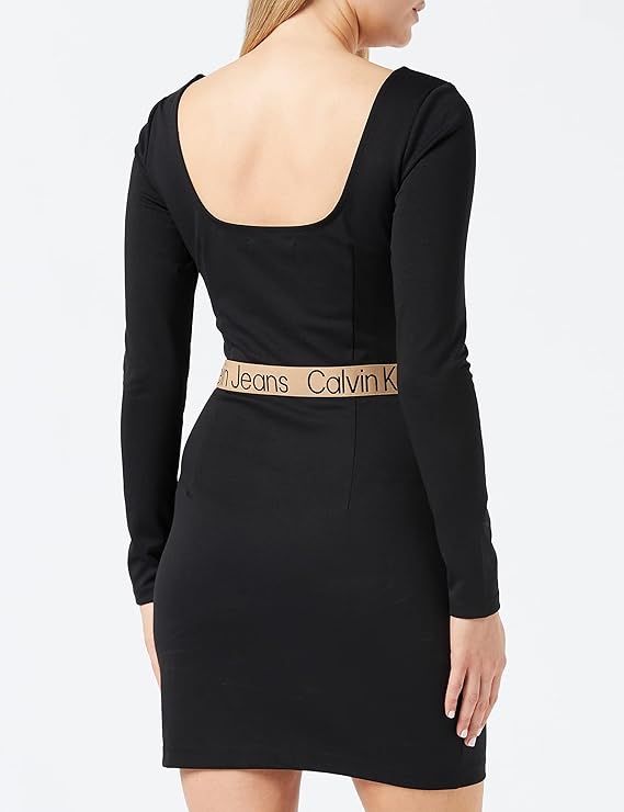 Сукня Calvin klein s чорна коротка з рукавами плотна