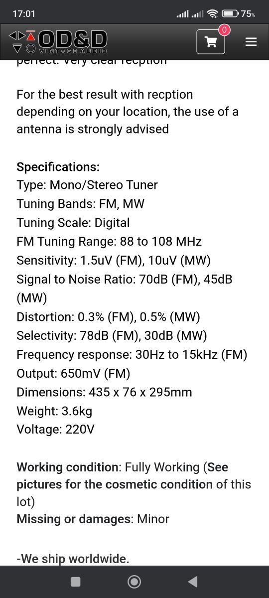 Тюнер FM NAD 412