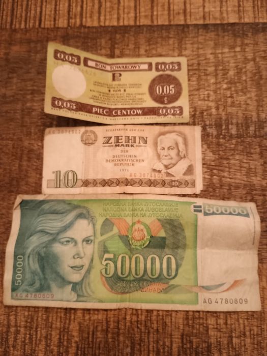 Banknoty Jugosławia dinar bon towarowy