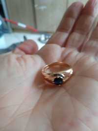 Damskie nowe pierścionki złoto 585 owalny szafir