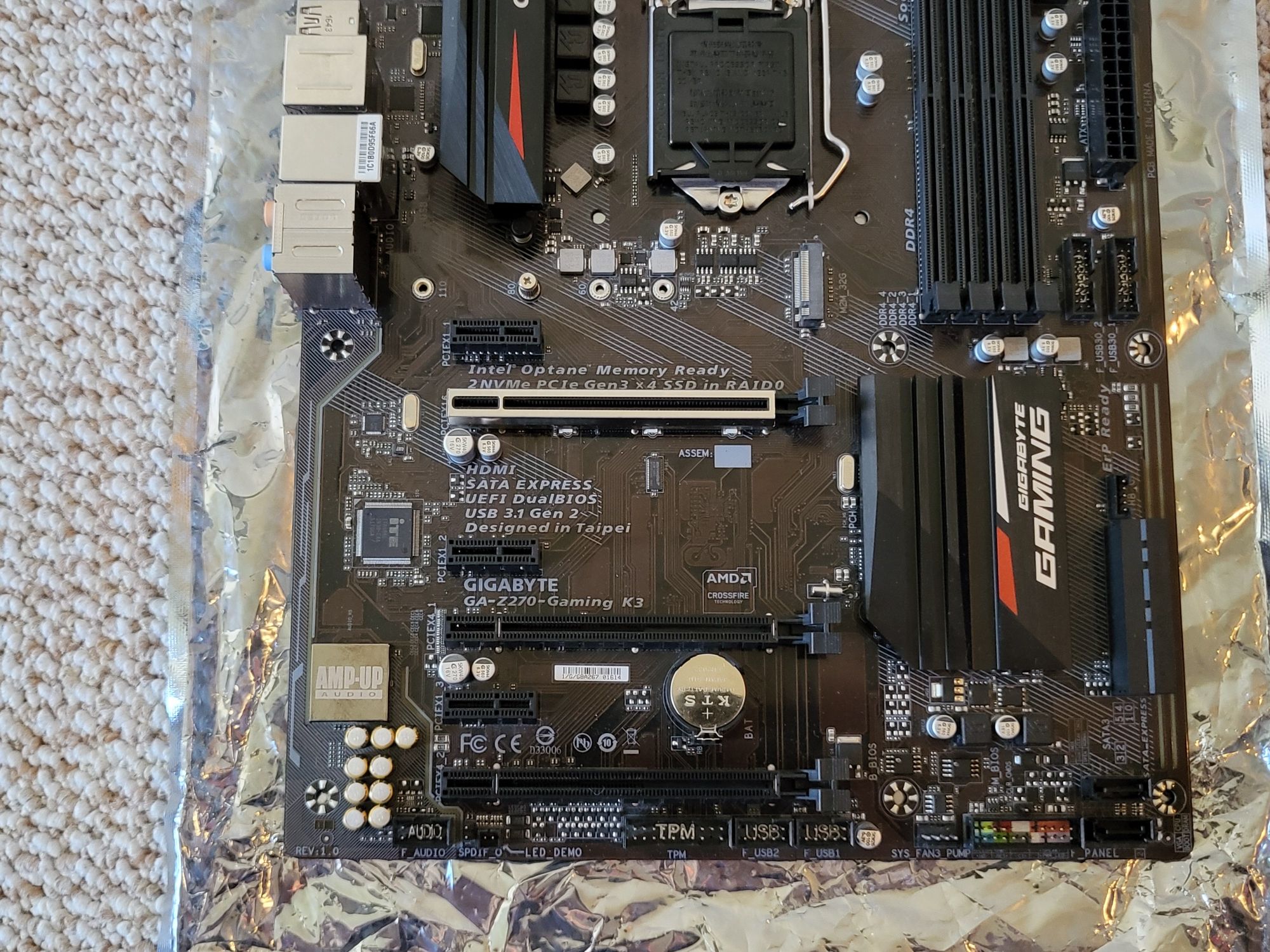 Новая материнская плата GIGABYTE Z270-GAMING К3