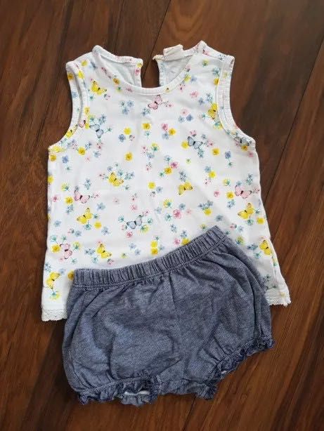 Top i bufiaste majtki H&M 80 cm 9-12M niemowlę