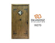 Drzwi DŁUGOSZ drewniane zewnętrzne wejściowe góralskie dębowe GOTOWE