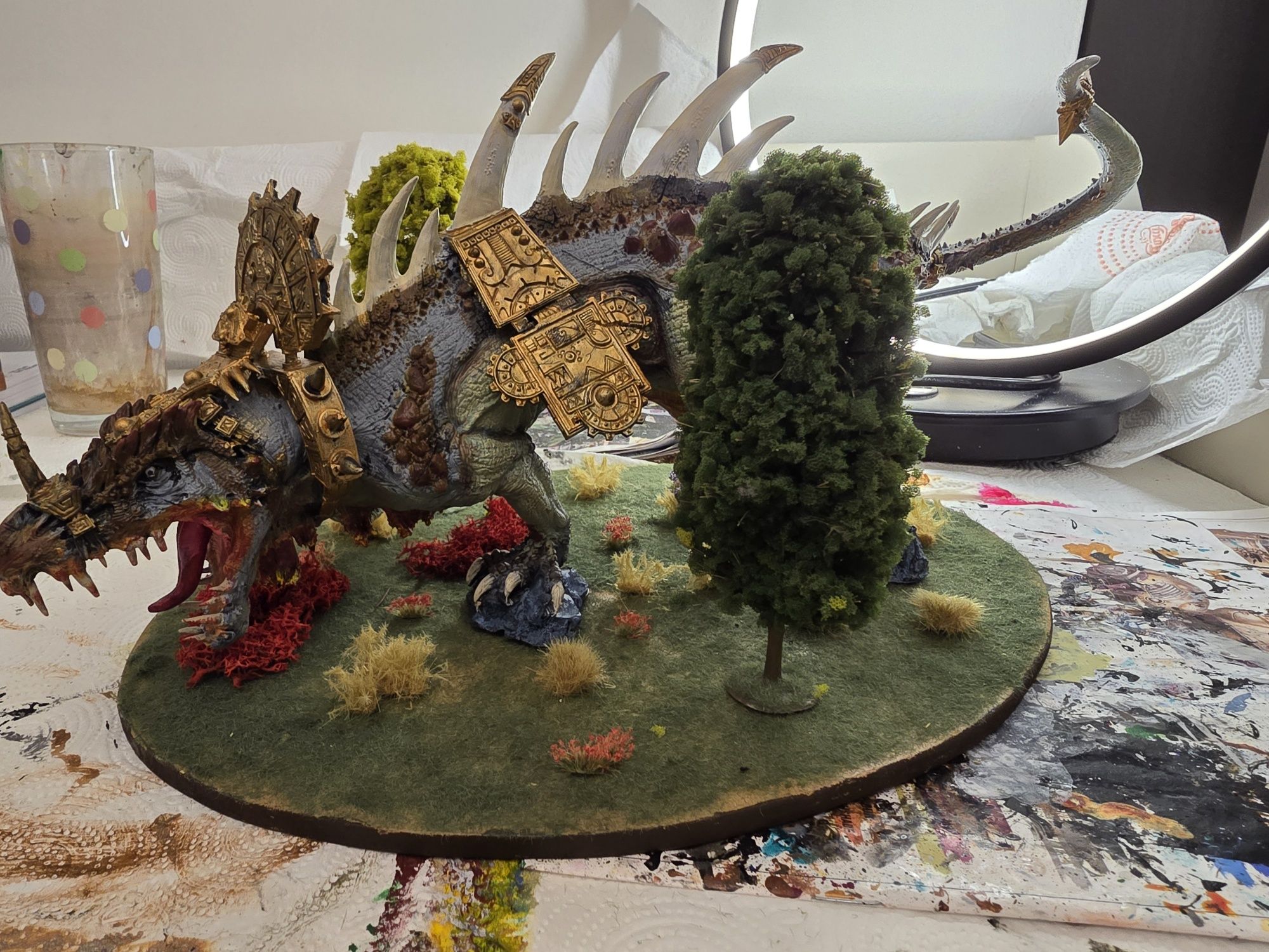 Warhammer Dread Saurian ogromny model pomalowany Forge World