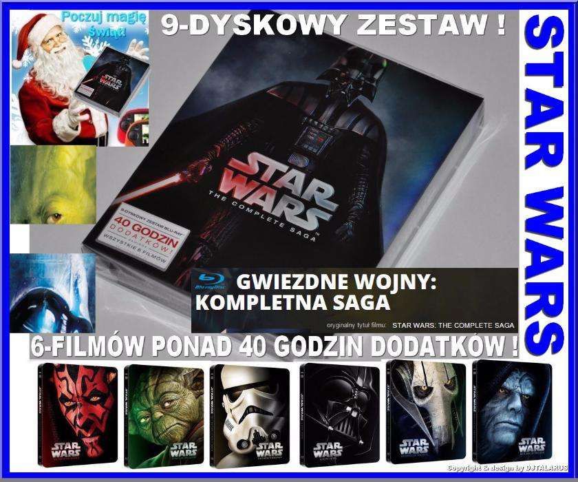 Nowy zestaw STAR WARS Gwiezdne Wojny Cała Saga 9-dy Blu-Ray na PREZENT