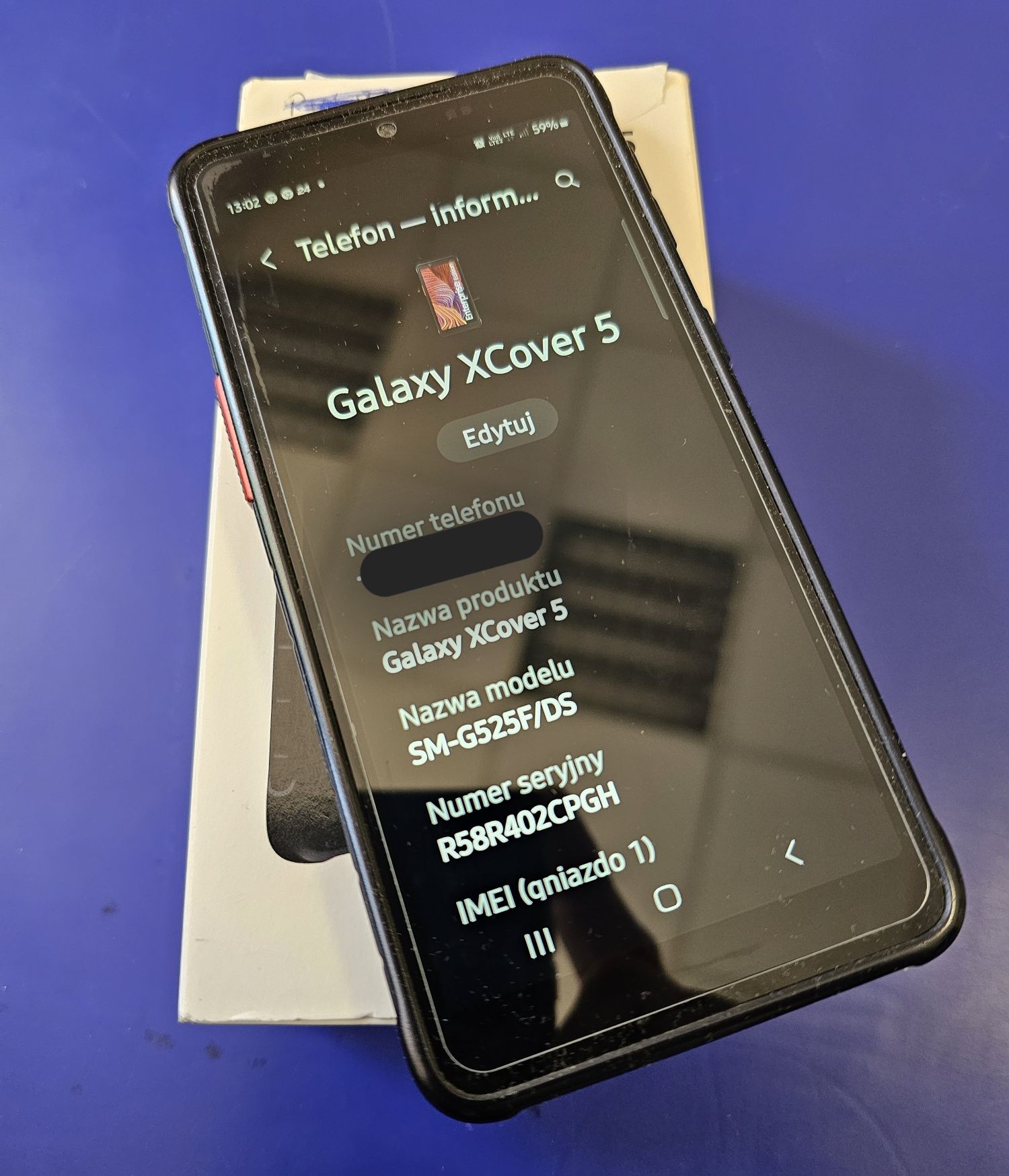 Samsung Xcover 5 Black 64GB, jak nowy, zestaw.