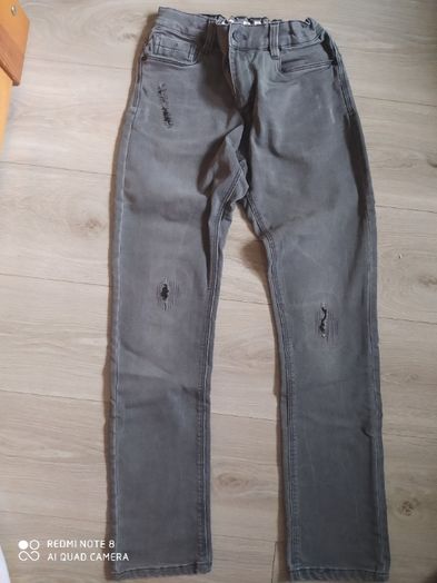 Spodnie jeansy szare grafit na chłopca r.158