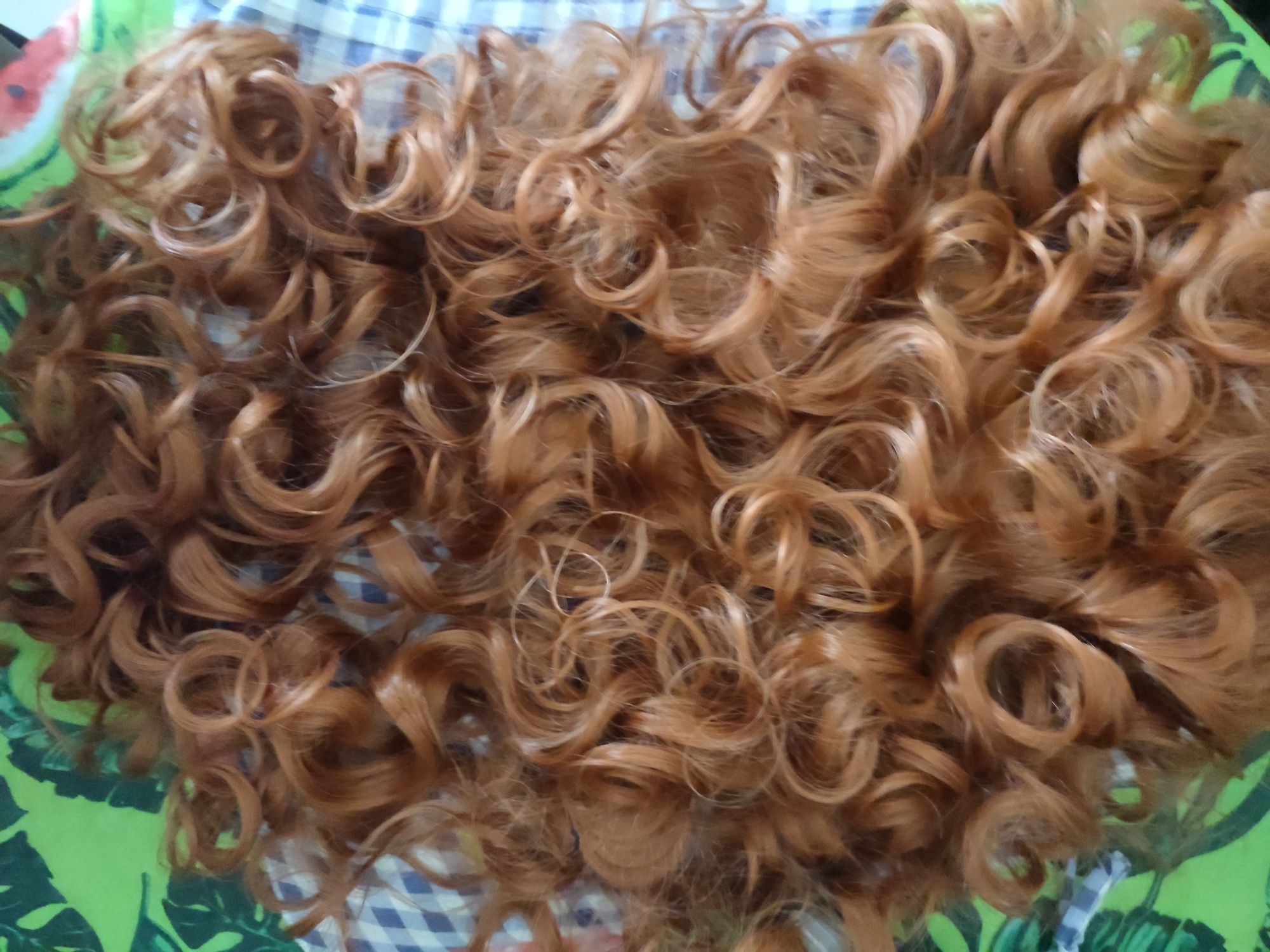 Peruca sintética ruiva