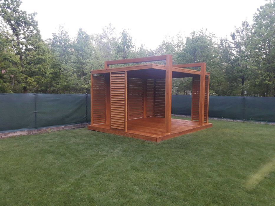 Altany nowoczesne podwieszany dach altana drewniana zadaszenia