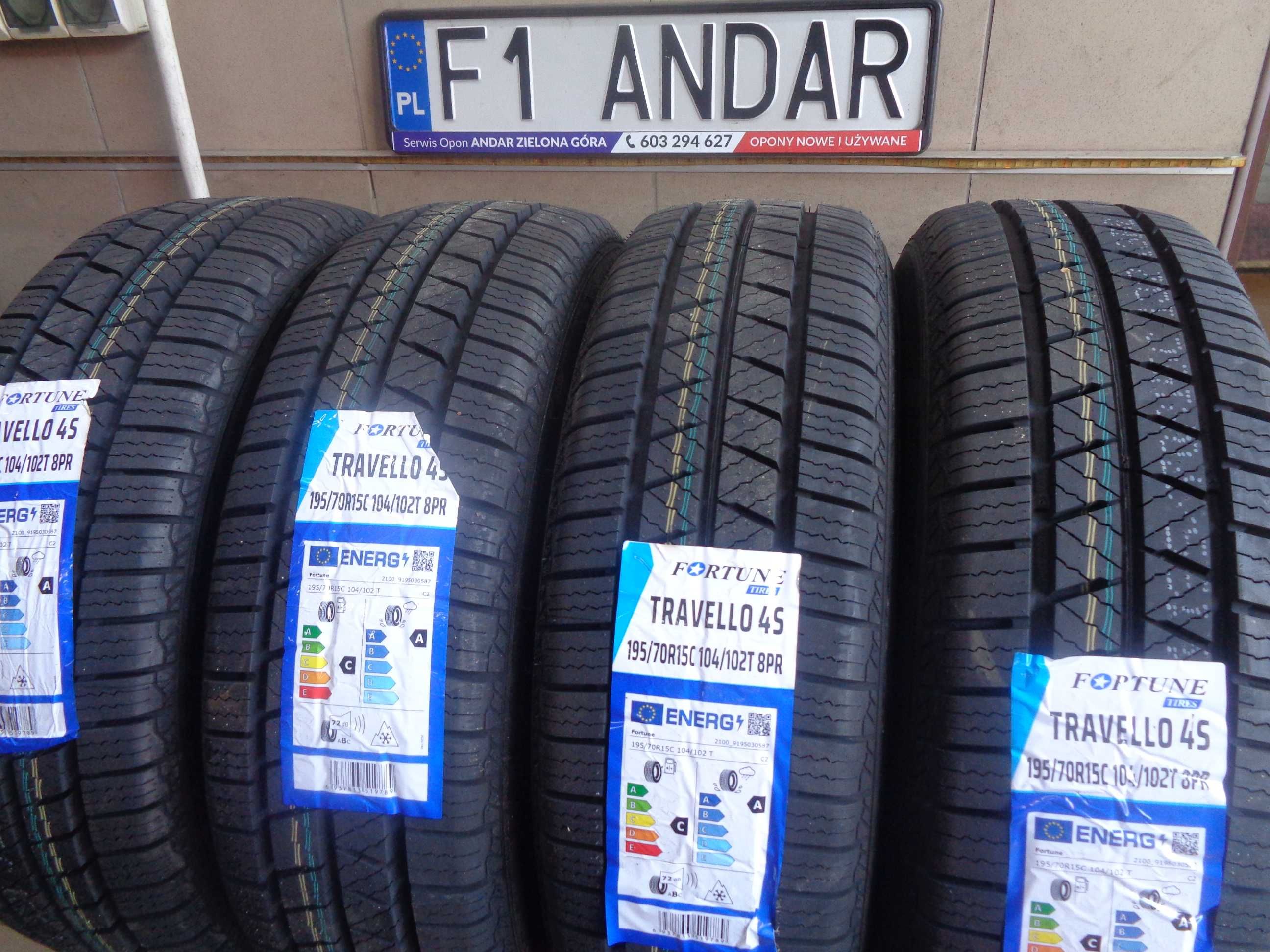 Nowe 195/70R15C FORTUNE Travello AS - bus , TANIE Opony Całoroczne