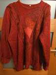 Sweter brązowy rudy 40 vintage wiskoza angora