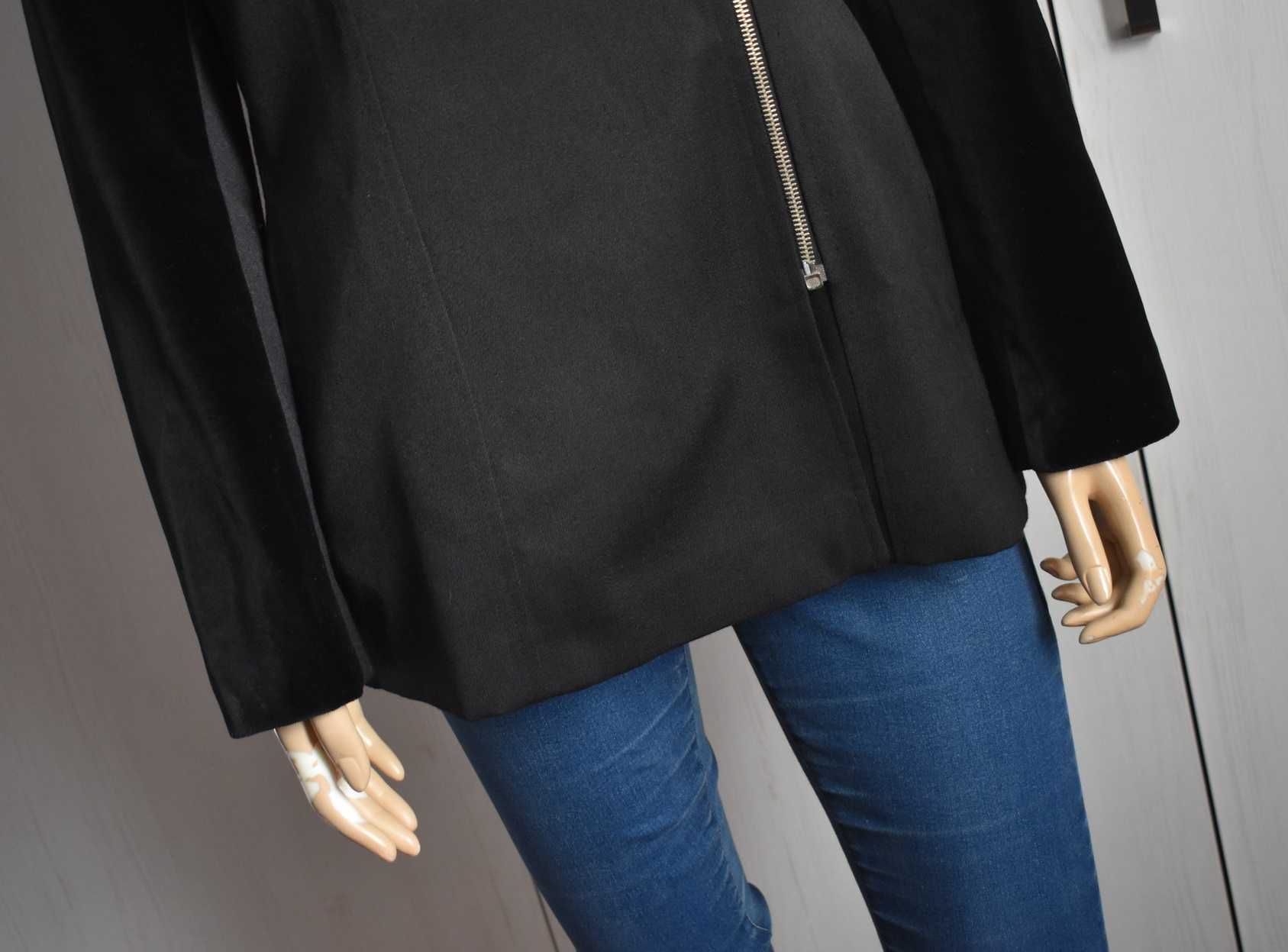 Kurtka przejściowa 38 M elegancka ramoneska blazer marynarka welurowa