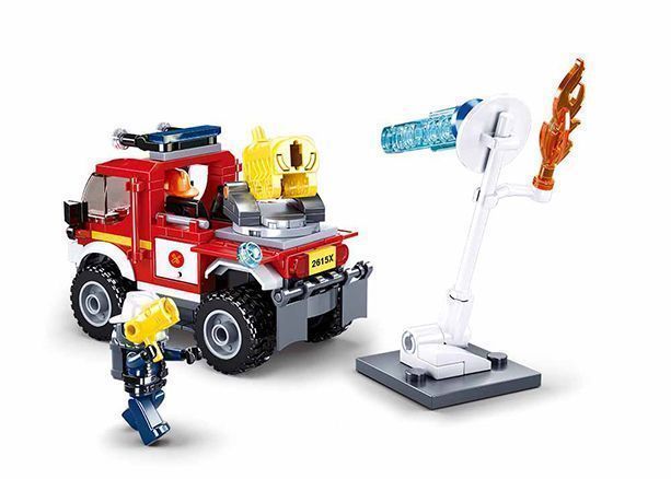 KLOCKI sluban STRAŻ POŻARNA armatka wóz strażacki 192 el. KOMP. Z LEGO