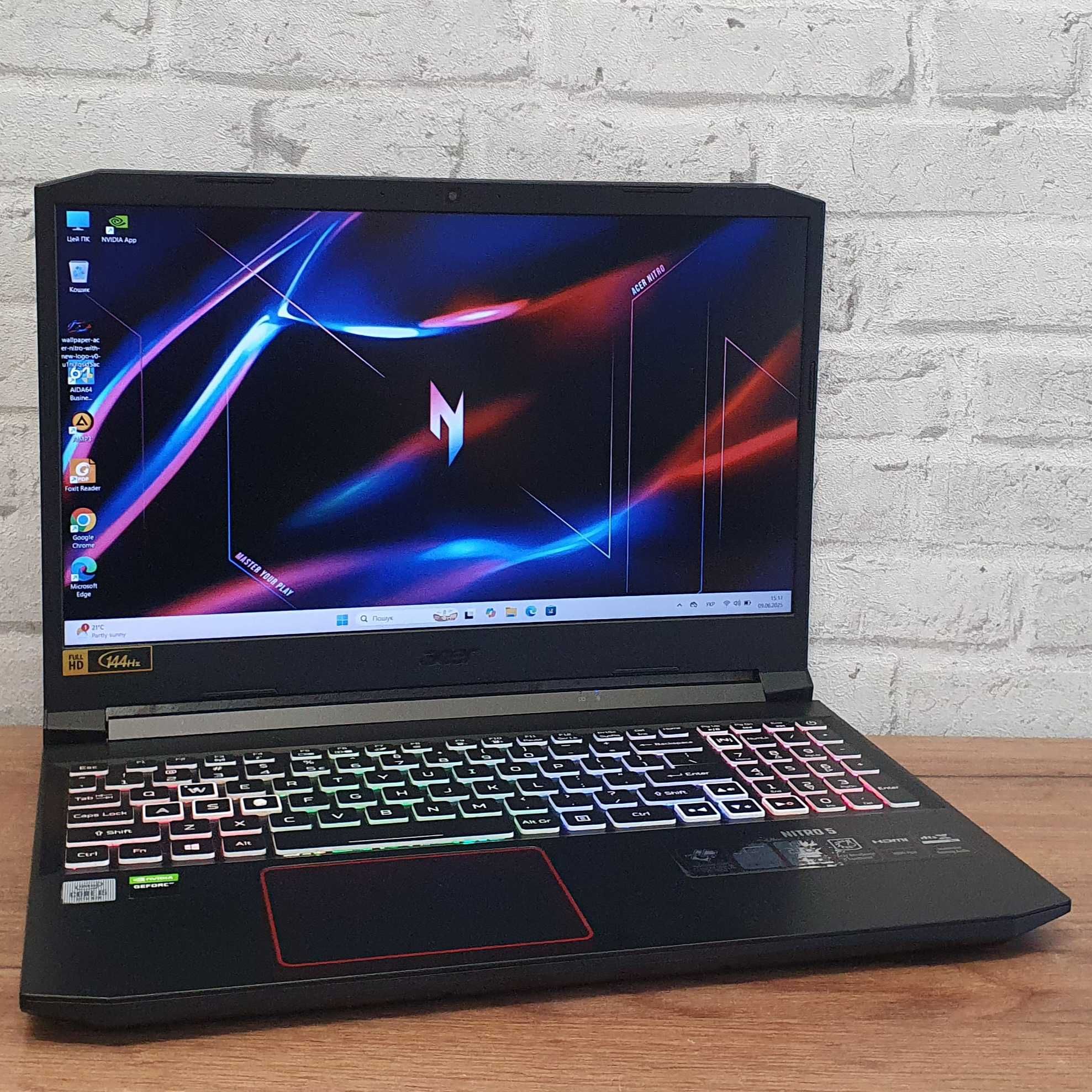 Игровой ноутбук Acer Nitro• i5-10300H •RTX2060•512SSD• 16ГБ • Гарантія