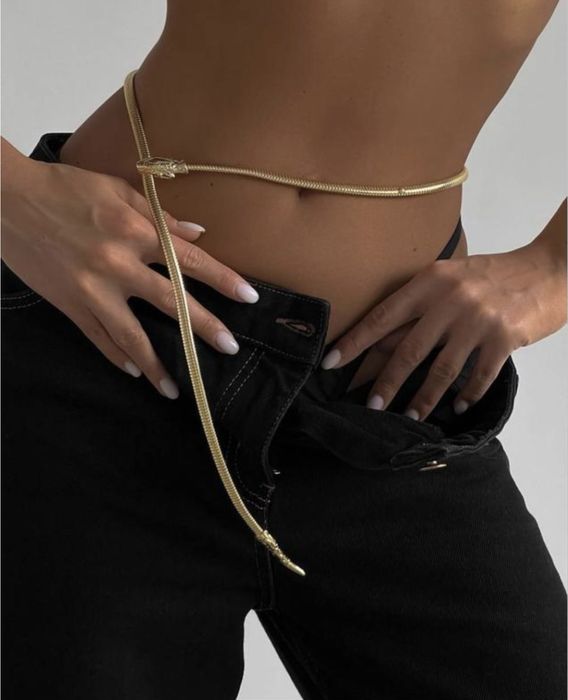 Ремінь золото в стилі ysl