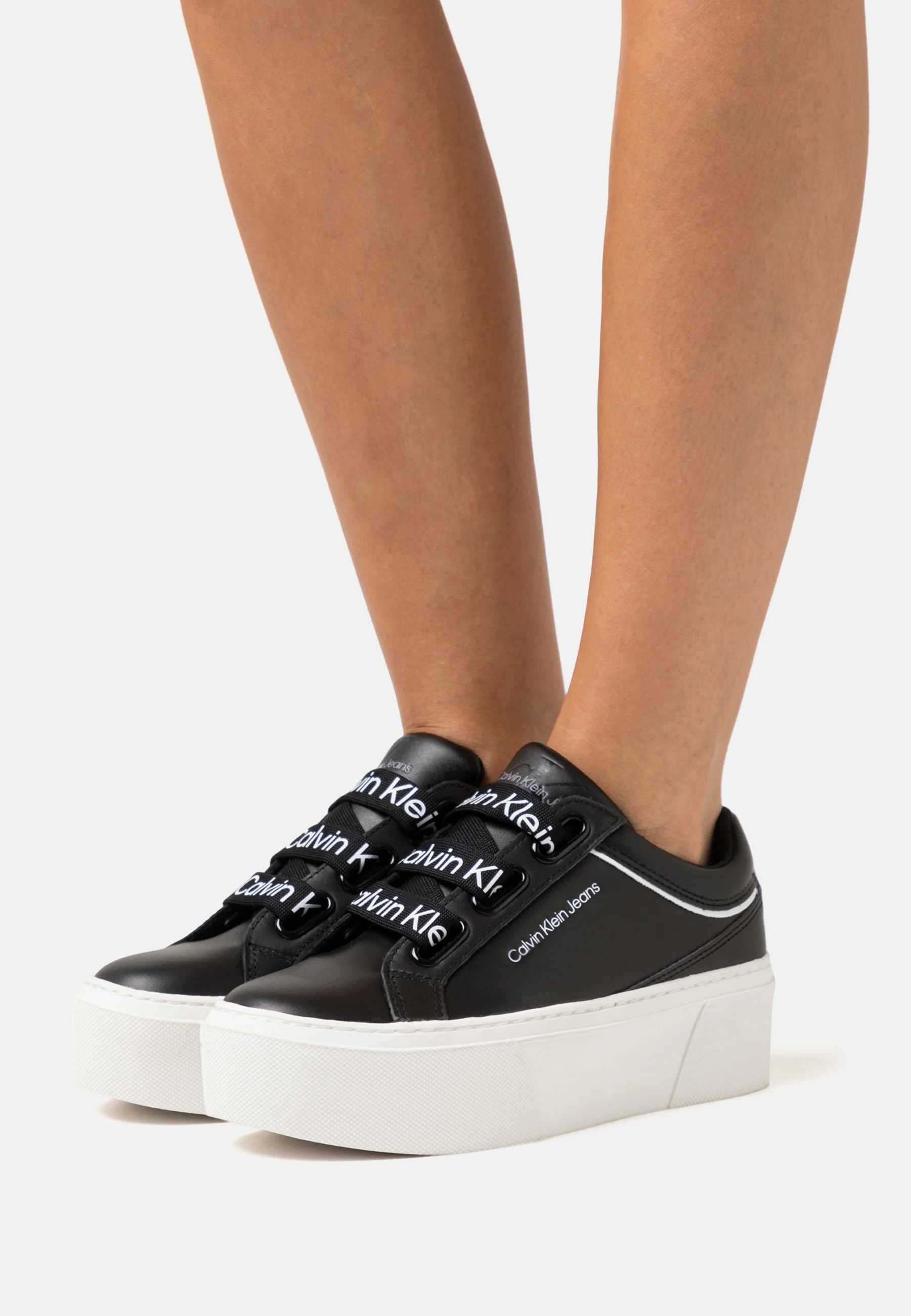 Sneakersy Flatform Calvin Klein ,  rozm 39, skóra naturalna, nowe