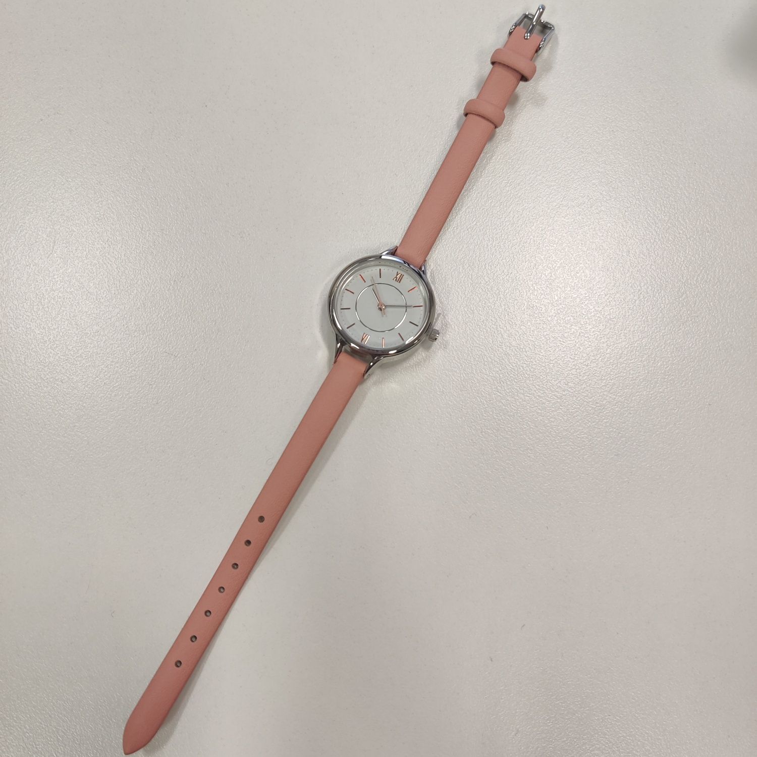 Zegarek damski różowo-srebrny