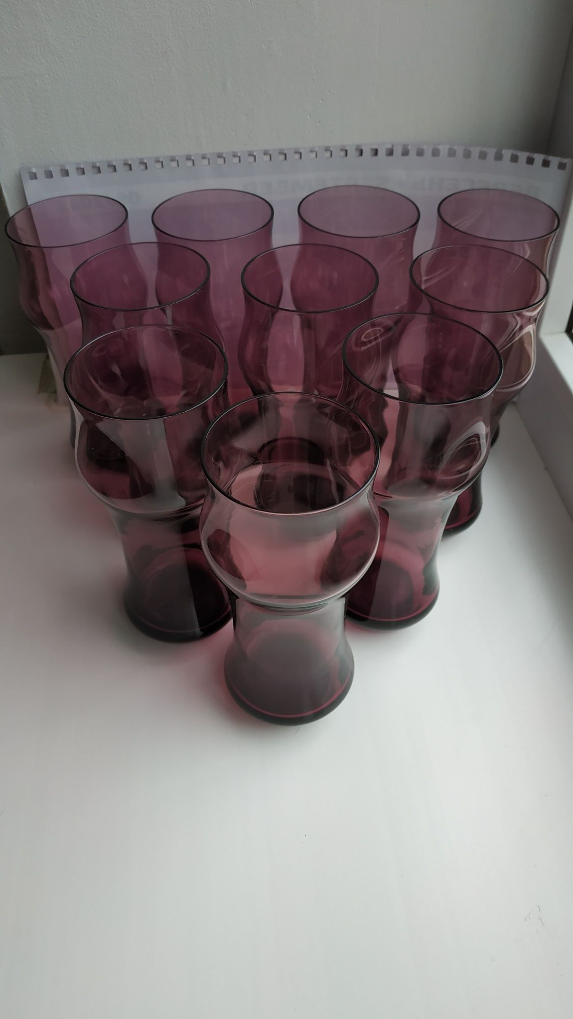 Стаканы , бокалы из розового стекла винтаж СССР.