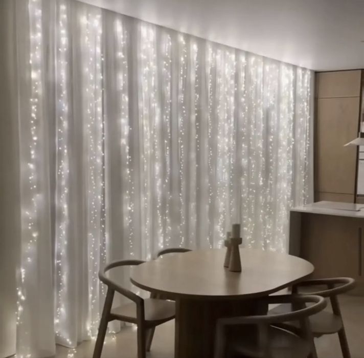 Новинка! Гірлянда штора мішура/ хвойна лапа 3*2, 3*3