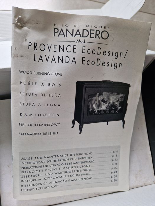 Panadero Provance eko 9,8 kw komin moc grzewcza 100 m2