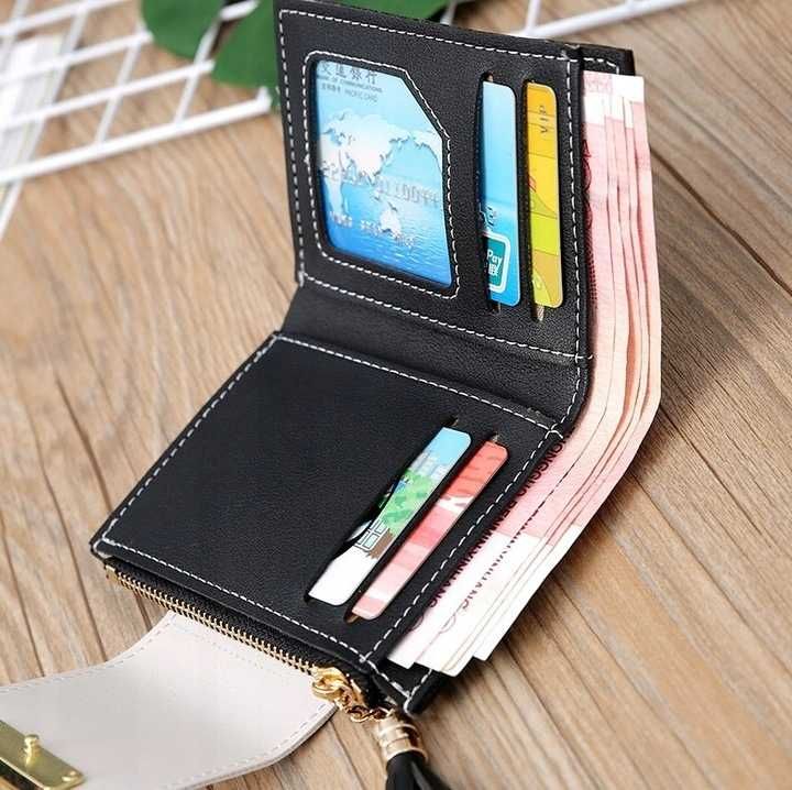 Damski mały portfel listki portmonetka skórzana