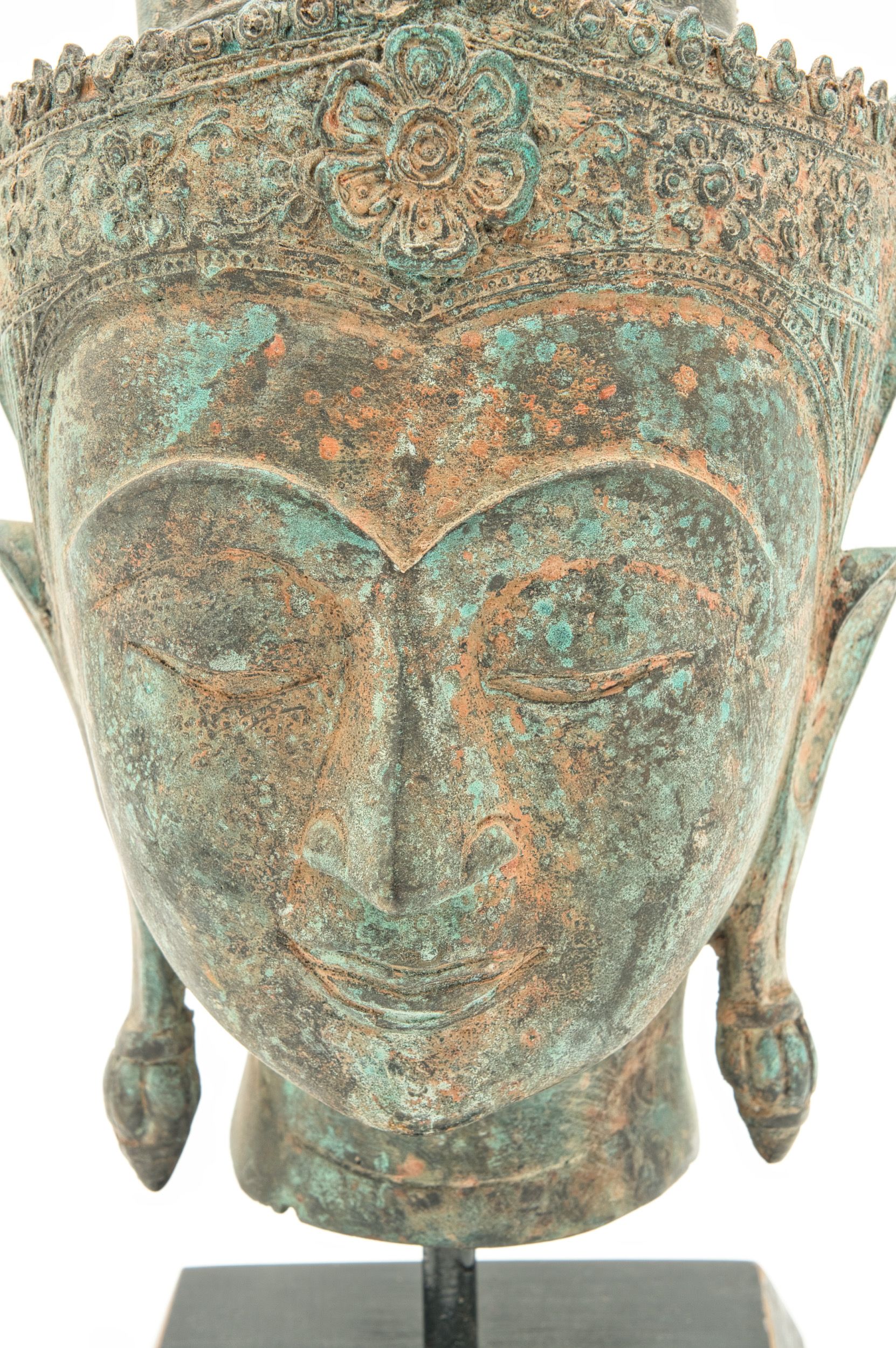 Cabeça Buda Coroado Bronze