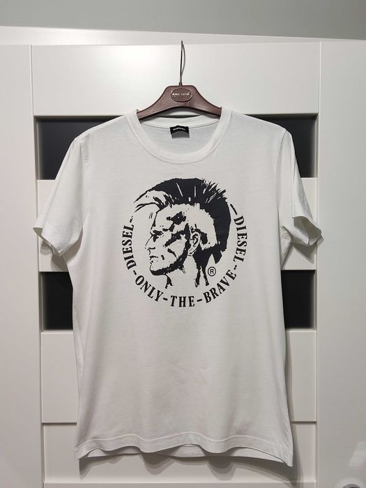 Biały T-shirt Diesel, rozmiar M, stan bardzo dobry
