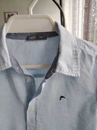 Koszula elegancka 100 % bawełna jasno niebieska 146 produkcja dla TXM