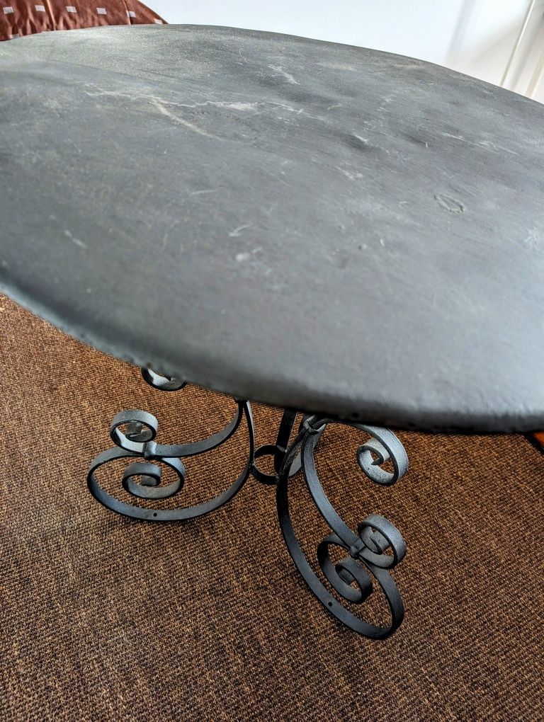 Mesa de jardim em ferro preta / cinza antracite